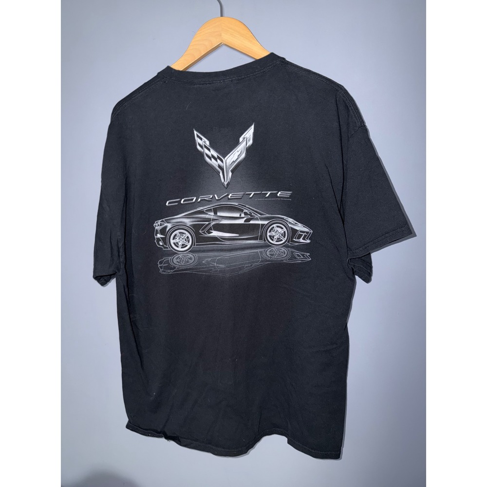 Port & Company Chevrolet Corvette C8 Graphic T-Shirt Mens XL Black Short Sleeve
